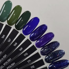 Gel Polish 172 DARK, esmalte semipermanente azul oscuro con purpurina, 6 ml