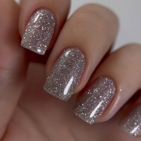 Gel Polish Flash 01 DARK, esmalte reflectante plata, 10 ml