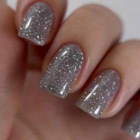 Gel Polish Flash 02 DARK, esmalte reflectante plata, 10 ml
