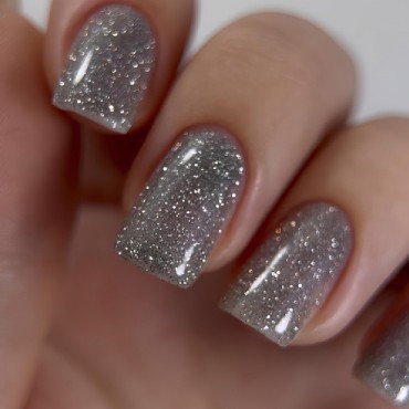 Gel Polish Flash 02 DARK, esmalte reflectante plata, 10 ml