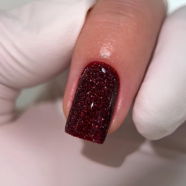 Gel Polish Flash 07 DARK, esmalte reflectante rojo oscuro, 10 ml