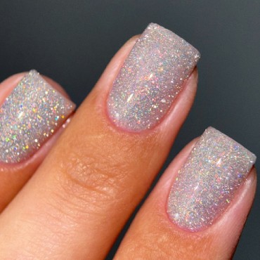 Gel Polish Flash 15 DARK, esmalte reflectante oro blanco, 10 ml