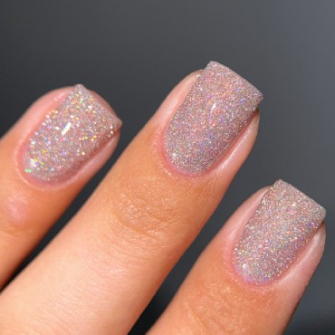 Gel Polish Flash 19 DARK, esmalte reflectante beige rosado, 10 ml