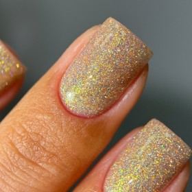 Gel Polish Flash 20 DARK, esmalte reflectante dorado, 10 ml
