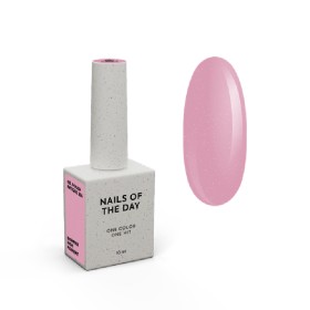 Gel Polish Antique 204 NAILSOFTHEDAY, esmalte semipermanente rosa empolvado con microbrillo, 10 ml
