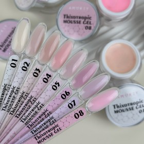 Thixotropic Mousse Gel 05 Amokey DE LA RO, gel constructor de color beige rosado, 15 gr