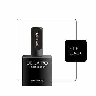 Esmalte Permanente Elite Black DE LA RO, 12 ml