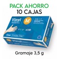 PACK AHORRO - 10 cajas de Guantes de vinilo sin polvo Rubberex G.Touch 4,5 g, talla M, transparente, 1.000 uds (0,08 €/por serv)