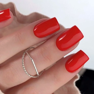 Gel Polish Red 125 NAILSOFTHEDAY, esmalte semipermanente rojo clásico, 10 ml