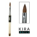 Pincel para acrílico Kira Nails Nº8 (pelo natural) con funda y perlas