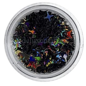 Decoración Mix Estrellas 12, Negro multicolor (diferentes tamaños)