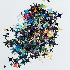 Decoración Mix Estrellas 12, Negro multicolor (diferentes tamaños)