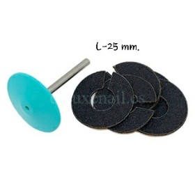 SPDset-25 (L-Ø25 mm) Set Podo Disco Staleks de policarbonato con 5 discos - anillos desechables, Grano 180