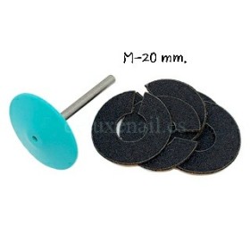 SPDset-20 (M-Ø20 mm) Set Podo Disco Staleks de policarbonato con 5 discos - anillos desechables, Grano 180