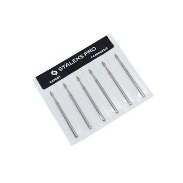 Kit de 6 fresas Rojas Bala, Ø2.3 mm, FA40R023/5, grano suave, Staleks