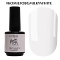 Gel con pincel Komilfo Bottle gel Milky white, Blanco lechoso, 15 ml