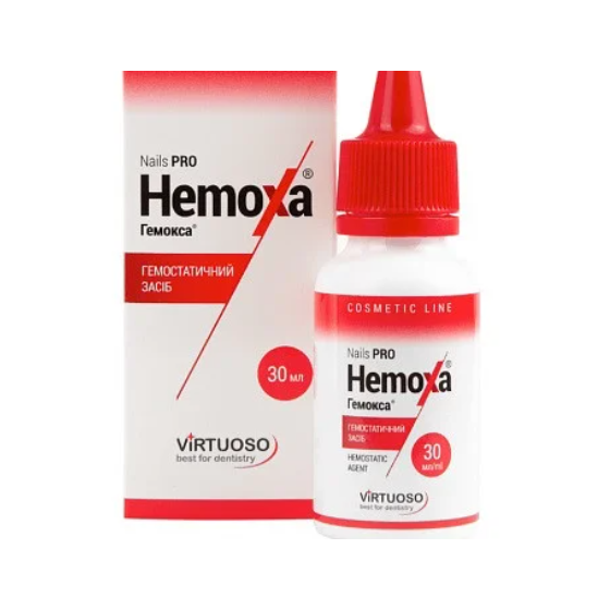Liquido hemostático antiséptico (cortasangre) Hemoxa Virtuoso, 30 ml.