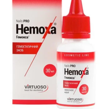 Liquido hemostático antiséptico (cortasangre) Hemoxa Virtuoso, 30 ml.