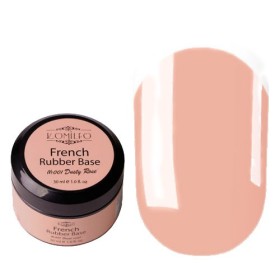 Rubber Base French 001 Dusty Rose sin pincel Komilfo, Beige Rosado Natural, 30 ml