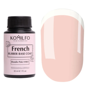 Rubber Base French 003 Blondie Pink sin pincel Komilfo, Rosa Claro, 30 ml