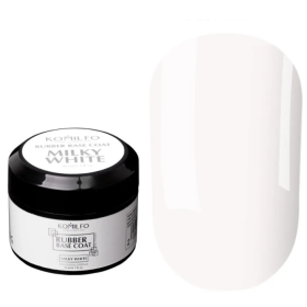 Rubber Base Milky White sin pincel Komilfo, Traslucido Blanco Lechoso, 30 ml