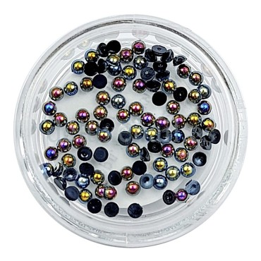 Perlas de nácar 14, Negro, 2 mm.