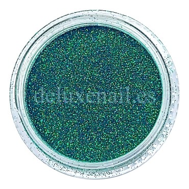 Purpurina extra-fina 14, Turquesa verde holográfico, 0,1 mm, 2,5 gr.