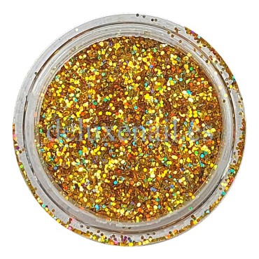 Purpurina 126, Dorado multicolor holográfico, 0,3 mm., 2,5 gr.