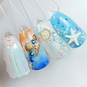 Decoración Metálica, Estrellas del mar, Plata, 10 un.