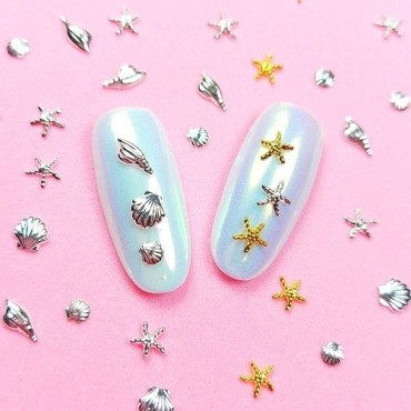 Decoración Metálica, Estrellas del mar, Dorado, 10 un.