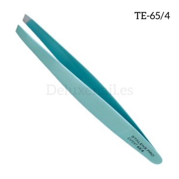 TE-65/4 - Pinza para las cejas con funda Staleks Expert, forma biselada, 5 mm