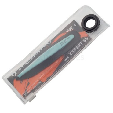 TE-65/4 - Pinza para las cejas con funda Staleks Expert, forma biselada, 5 mm