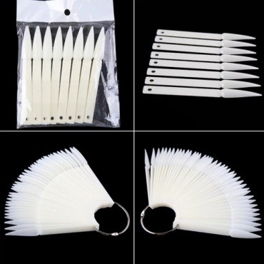 Paleta muestrario con aro, Stiletto, Blanco, 50 Uds.