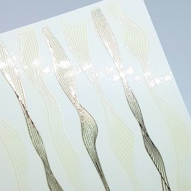 Pegatina adhesiva ondas, Blanco-Plata