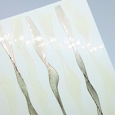 Pegatina adhesiva ondas, Blanco-Plata