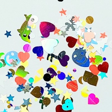 Decoración Mix 02, Multicolor (diferentes figuras y colores)