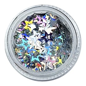 Decoración Mix Estrellas 03, Plata multicolor (diferentes tamaños)