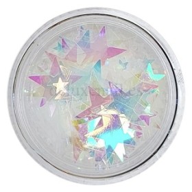 Decoración Estrellas 01, Transparente multicolor (diferentes tamaños)