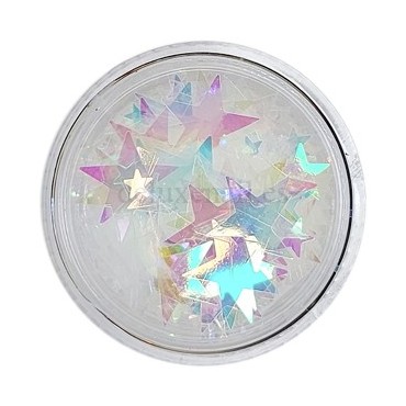 Decoración Estrellas 01, Transparente multicolor (diferentes tamaños)