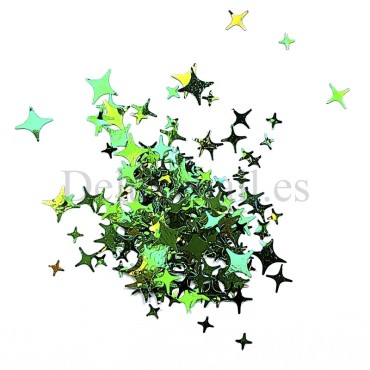 Decoración Estrellas 09, Verde (diferentes tamaños)